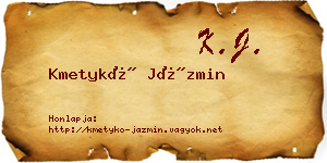 Kmetykó Jázmin névjegykártya
